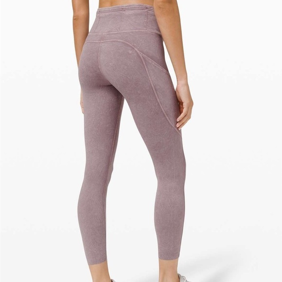 Lululemon Fast and Free Leggings 25" Ice Dye Purple - Picture 1 of 10
